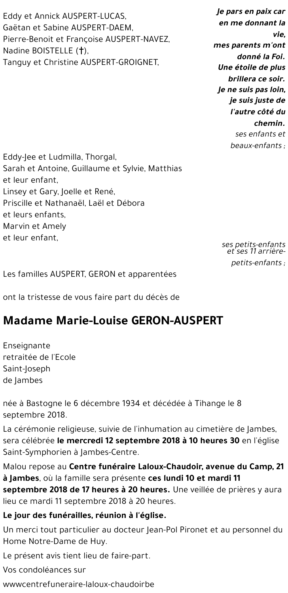 Marie-Louise GERON-AUSPERT