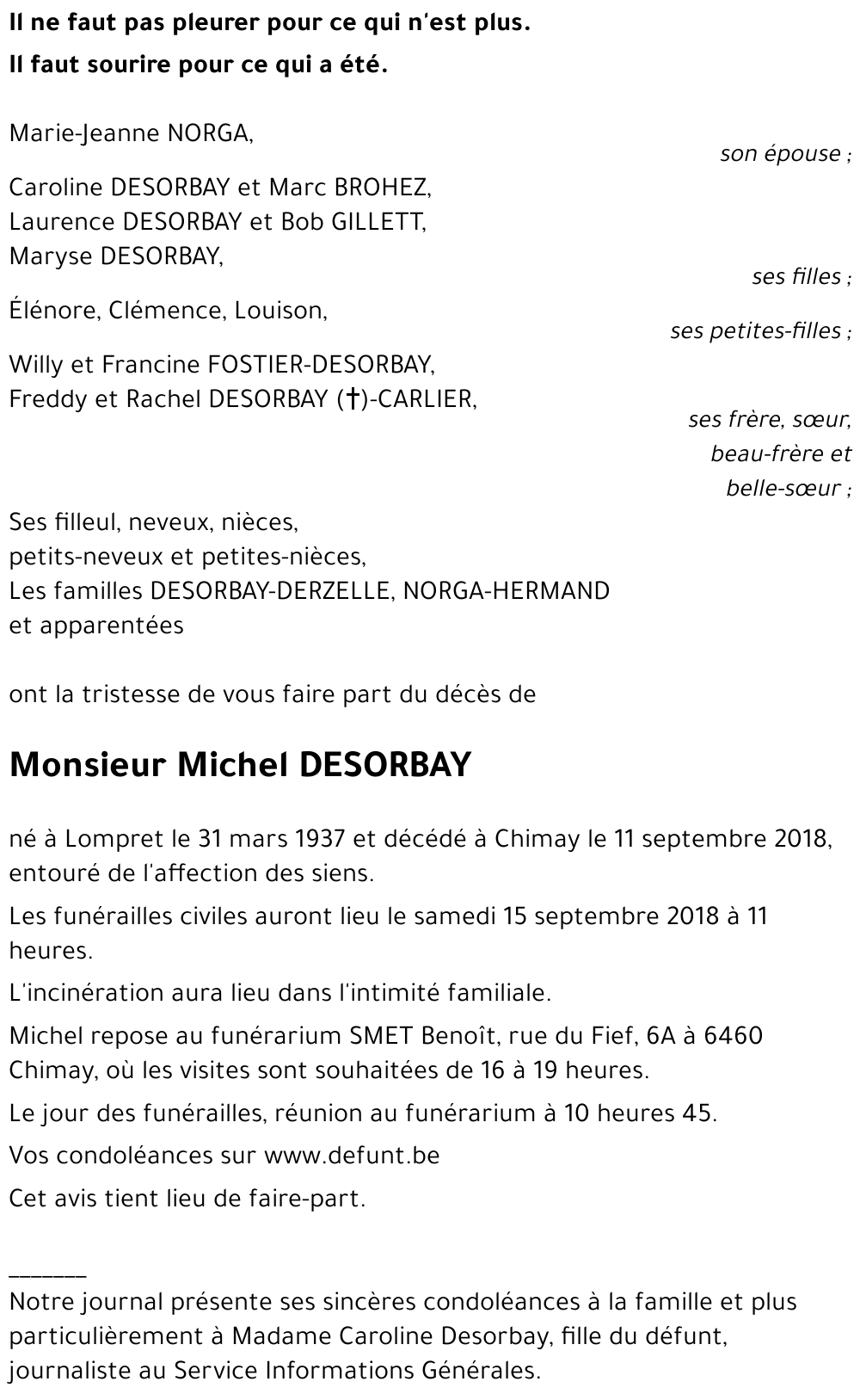 Michel DESORBAY