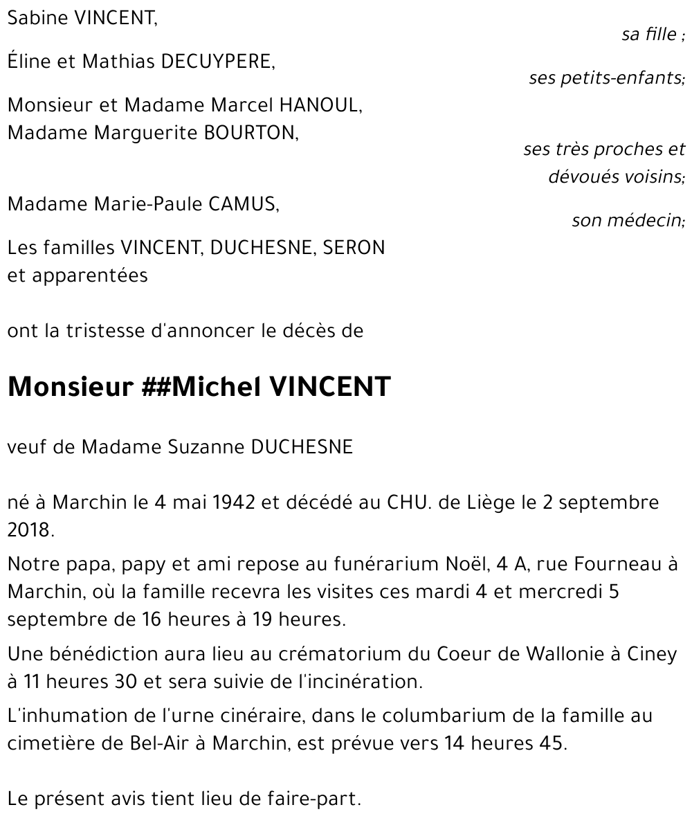 Michel VINCENT
