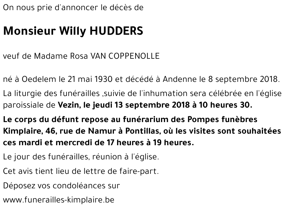 Willy HUDDERS