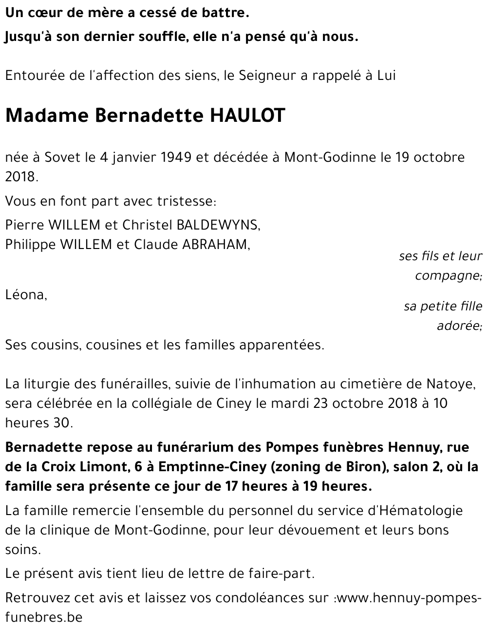 Bernadette HAULOT