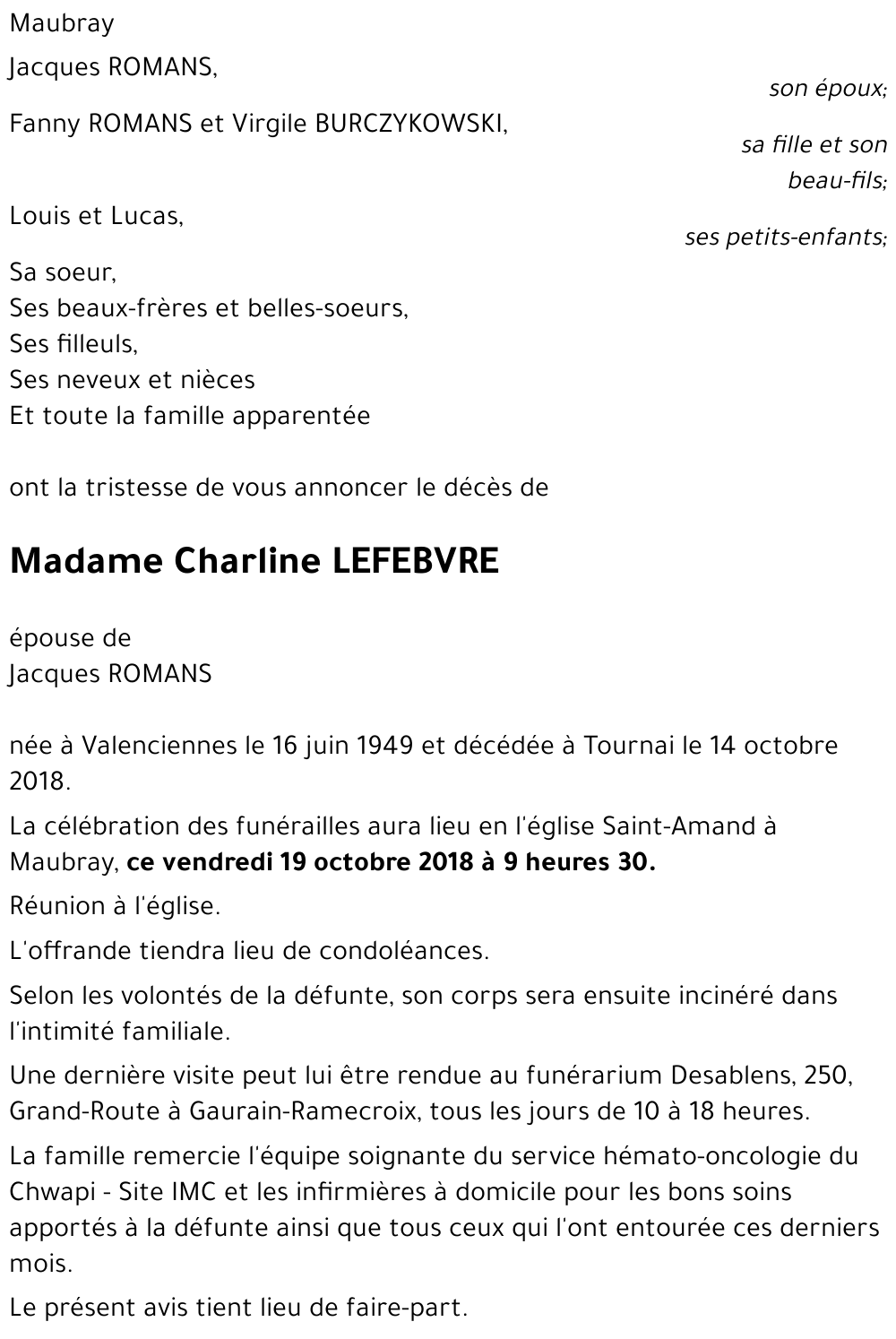 Charline LEFEBVRE