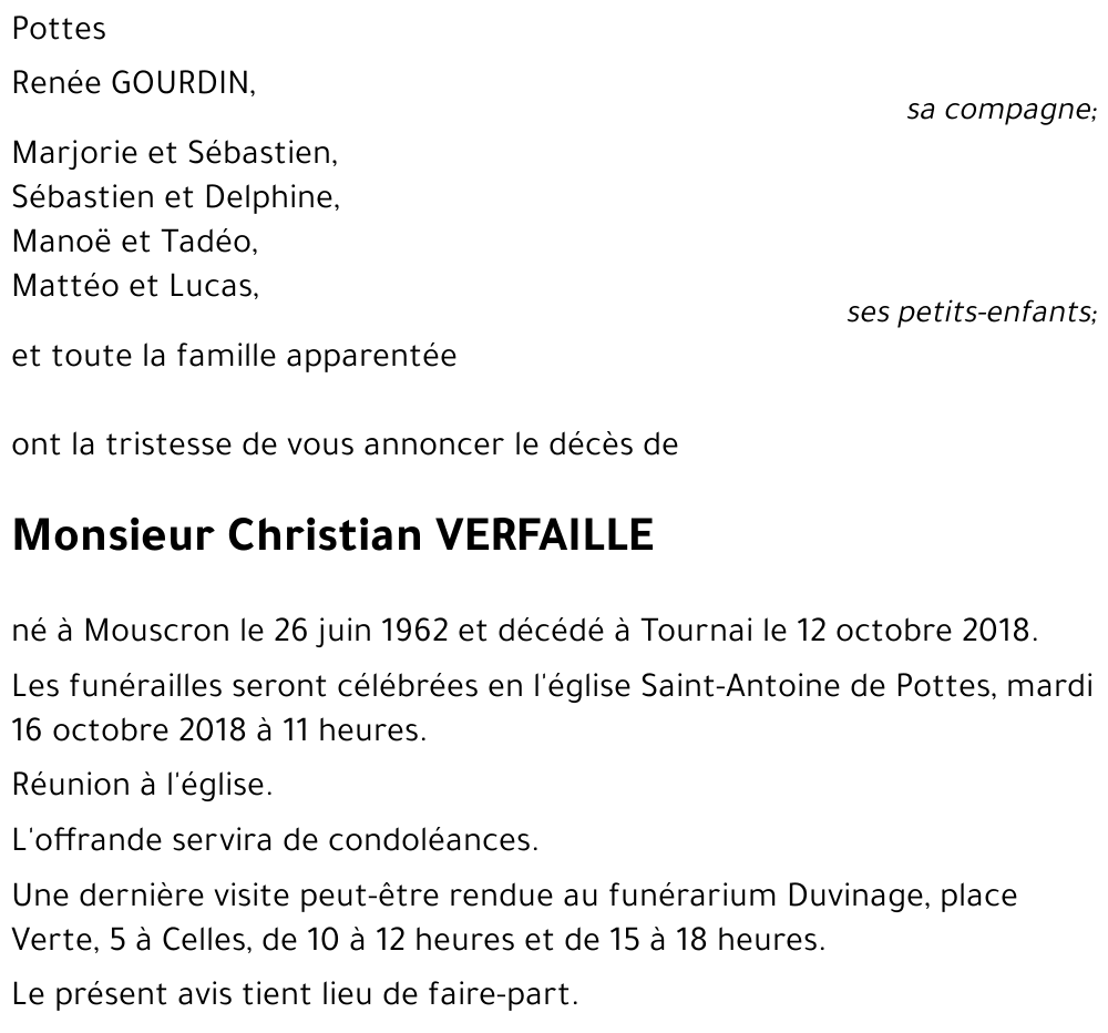 Christian VERFAILLE