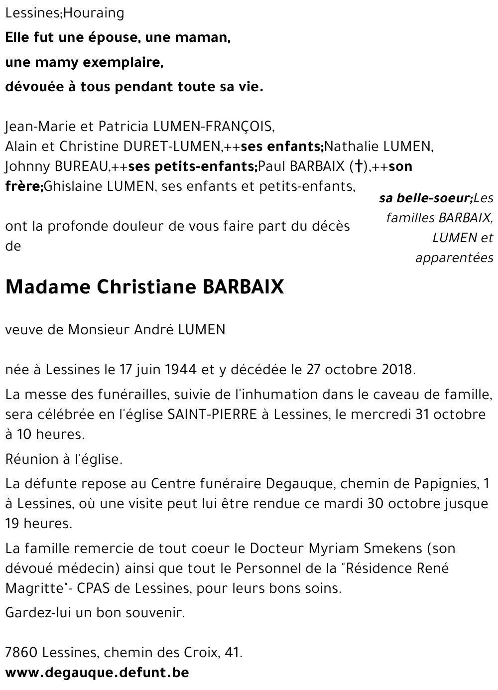 Christiane BARBAIX