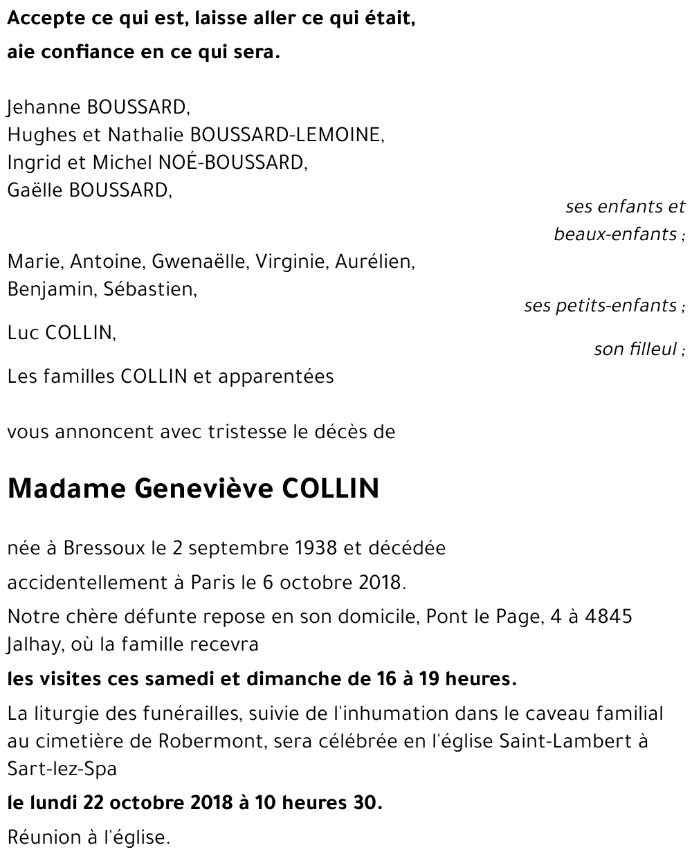 Geneviève COLLIN