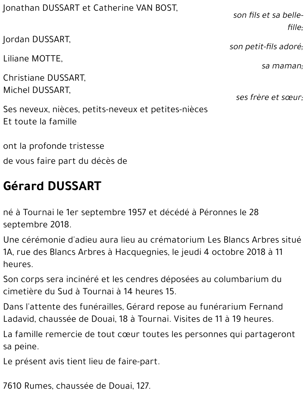 Gérard DUSSART