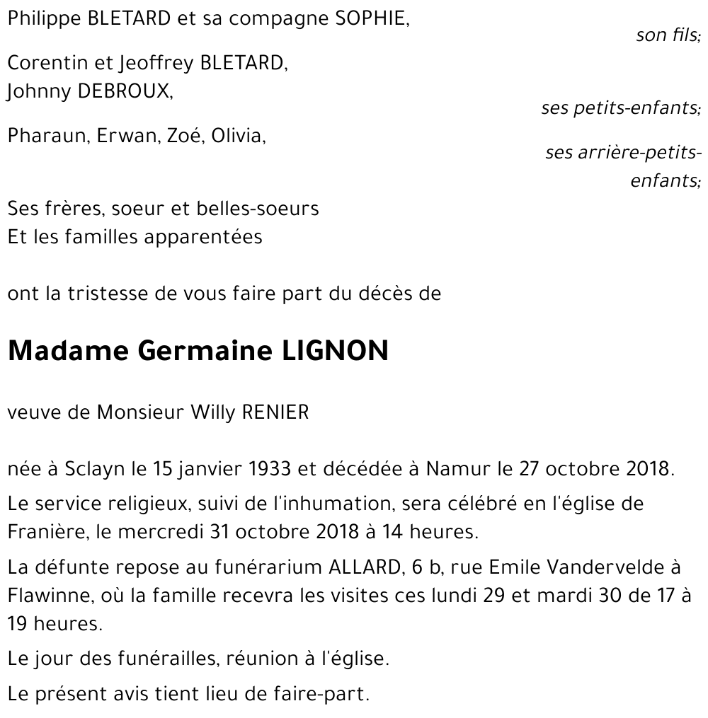 Germaine LIGNON