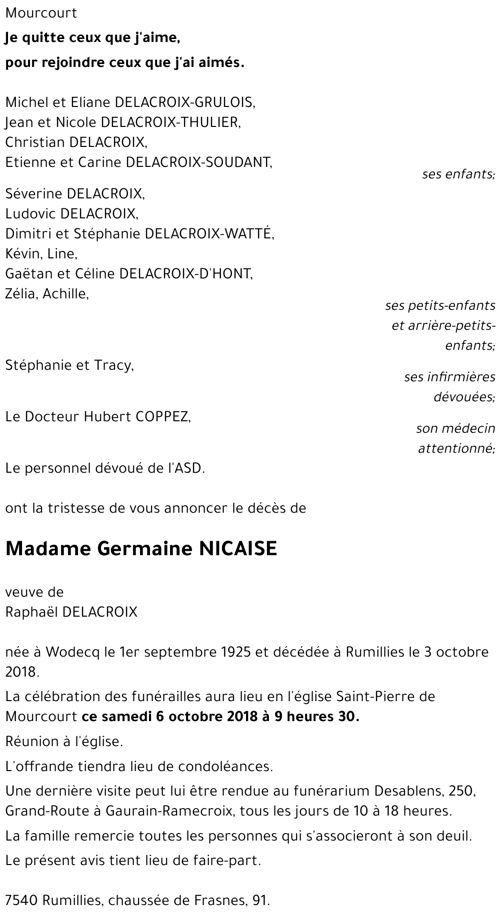 Germaine NICAISE