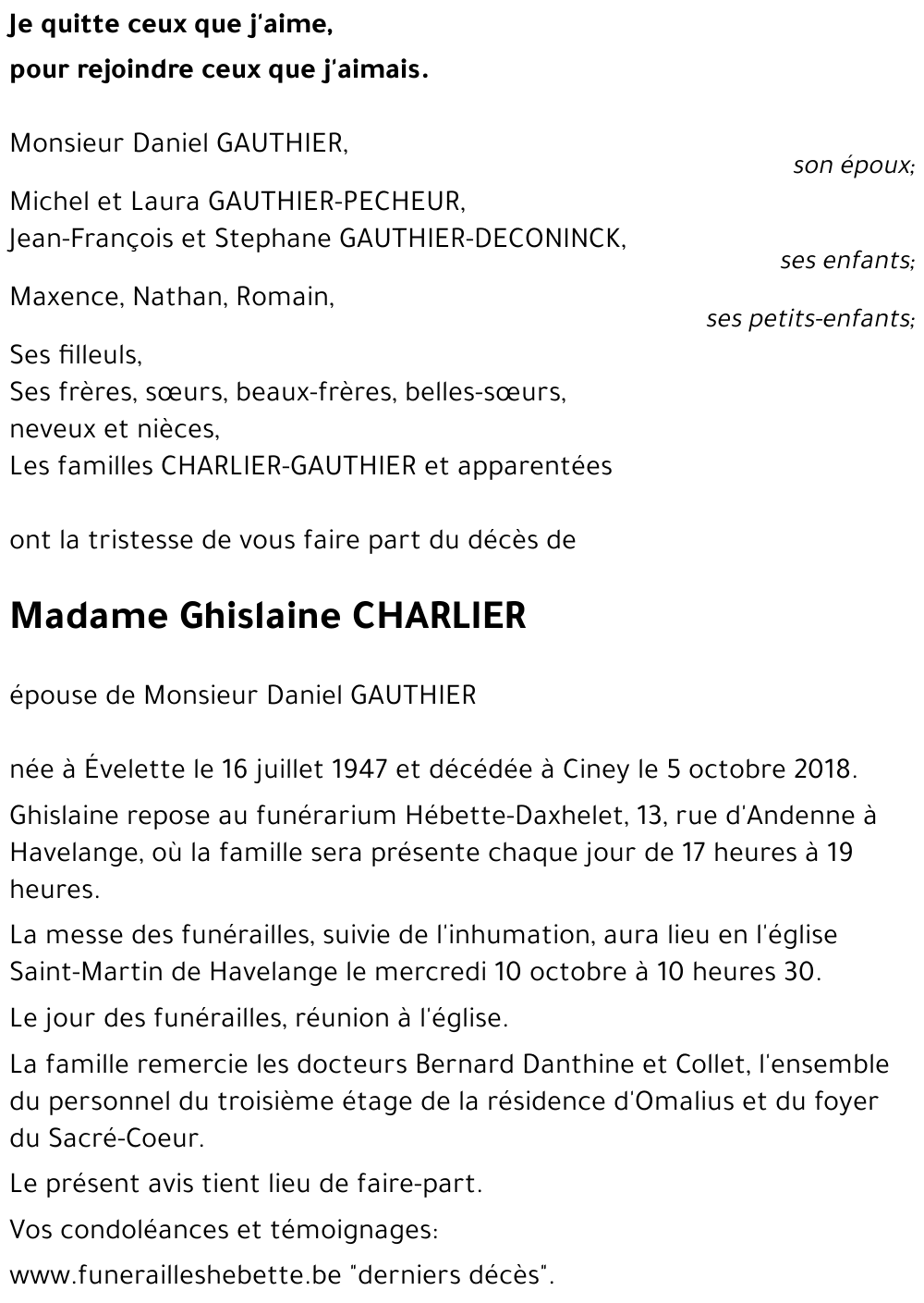 Ghislaine CHARLIER