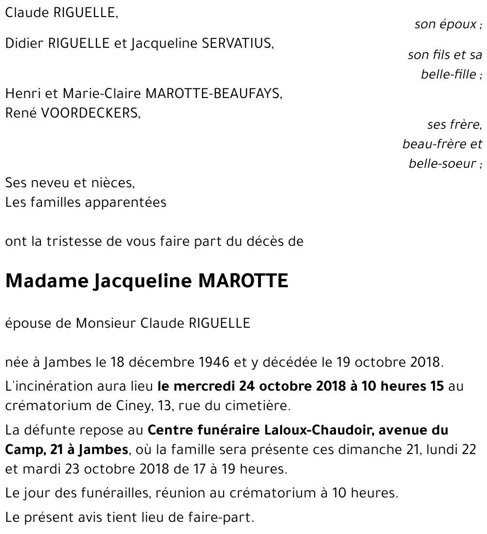 Jacqueline MAROTTE