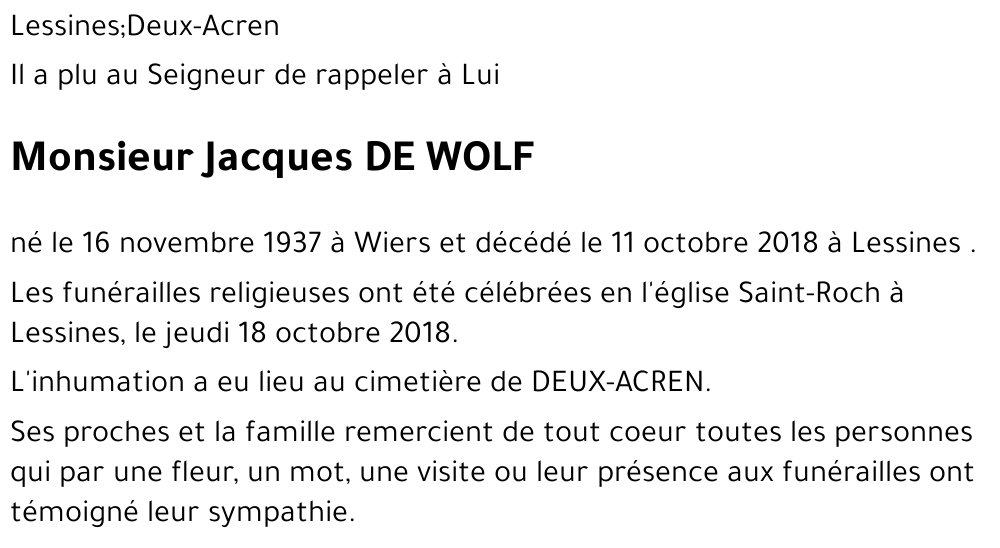 Jacques DE WOLF