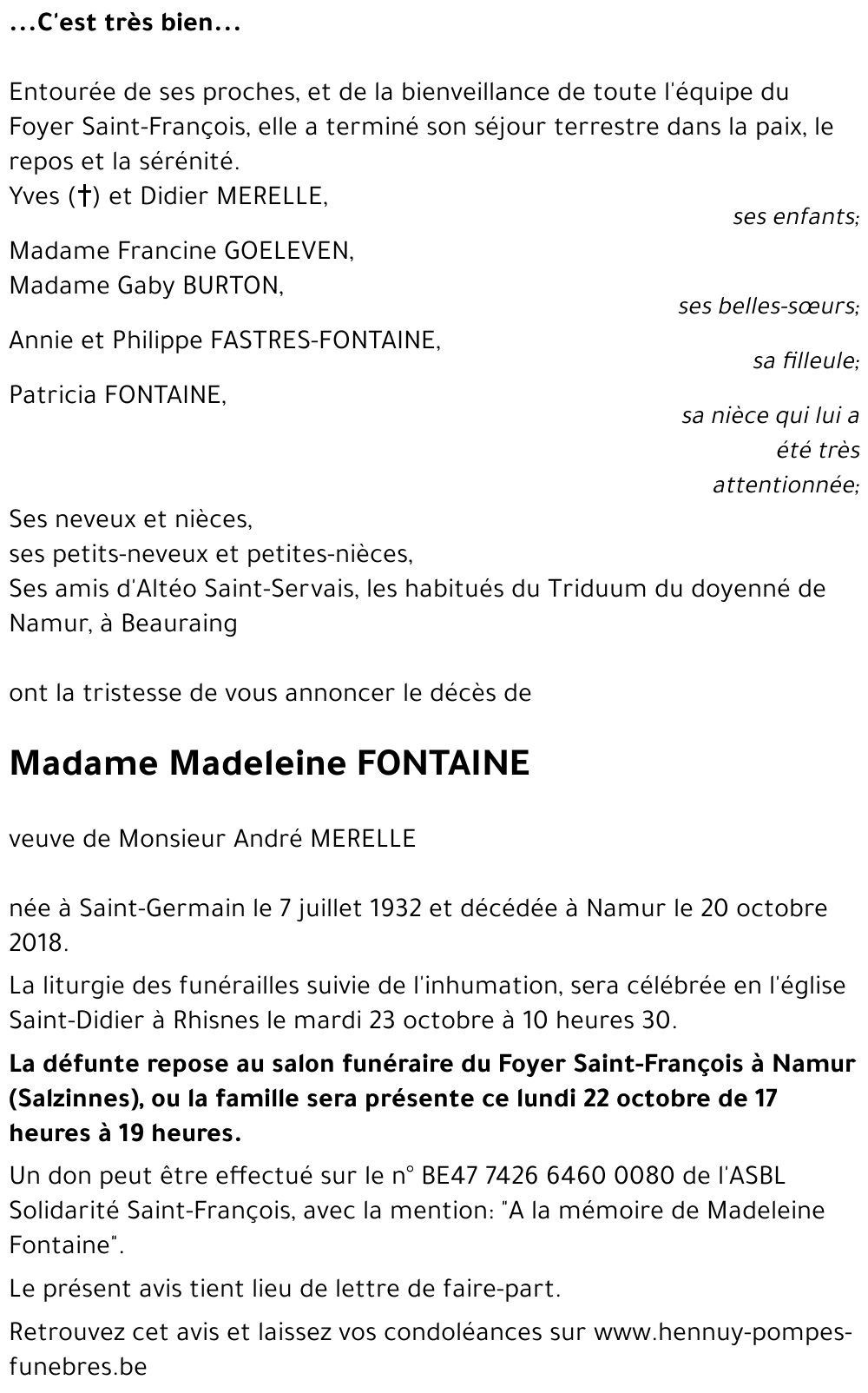 Madeleine Fontaine