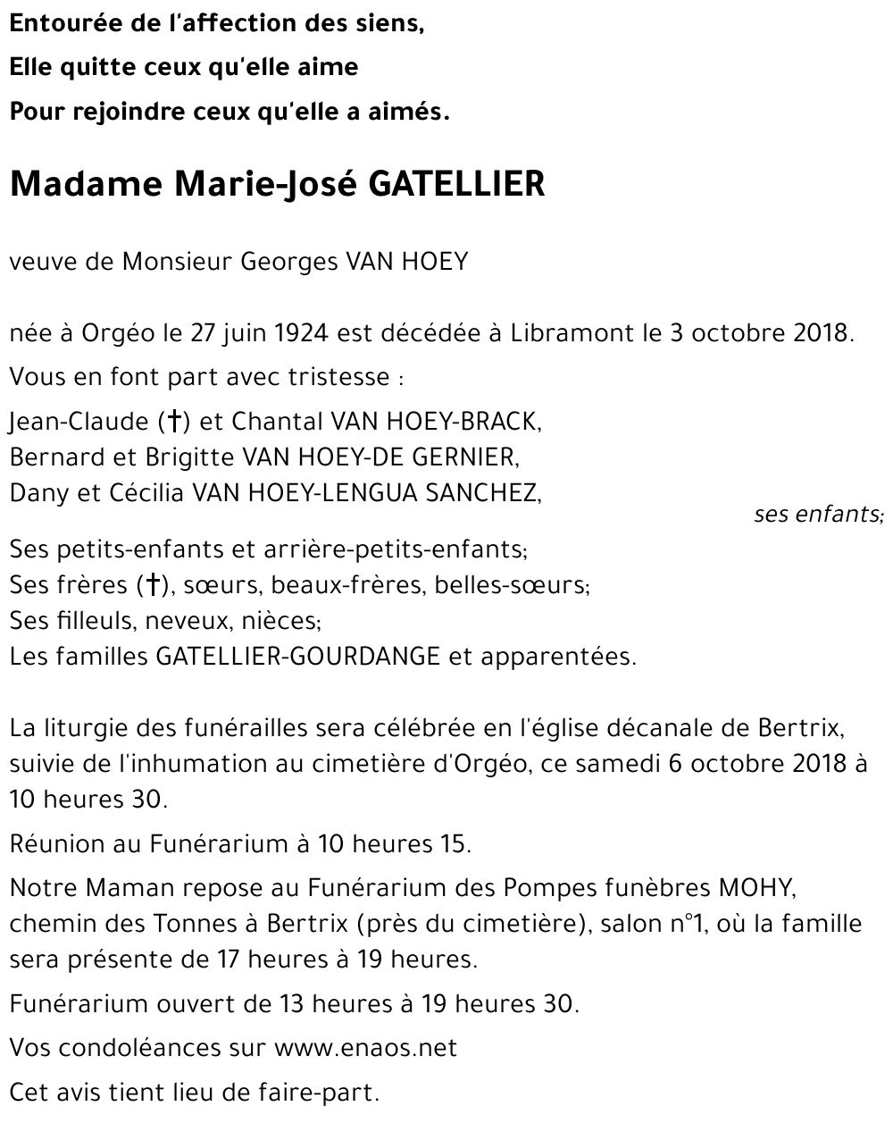 Marie-José GATELLIER