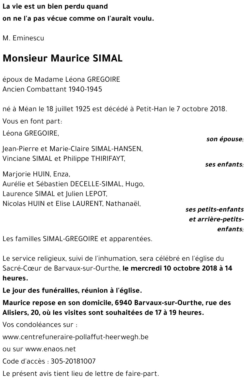 Maurice SIMAL