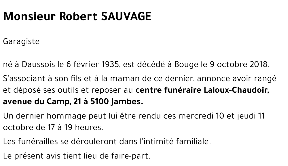 Robert SAUVAGE