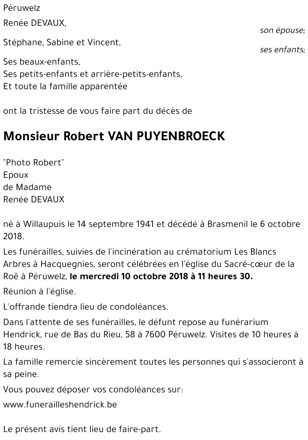 Robert VAN PUYENBROECK