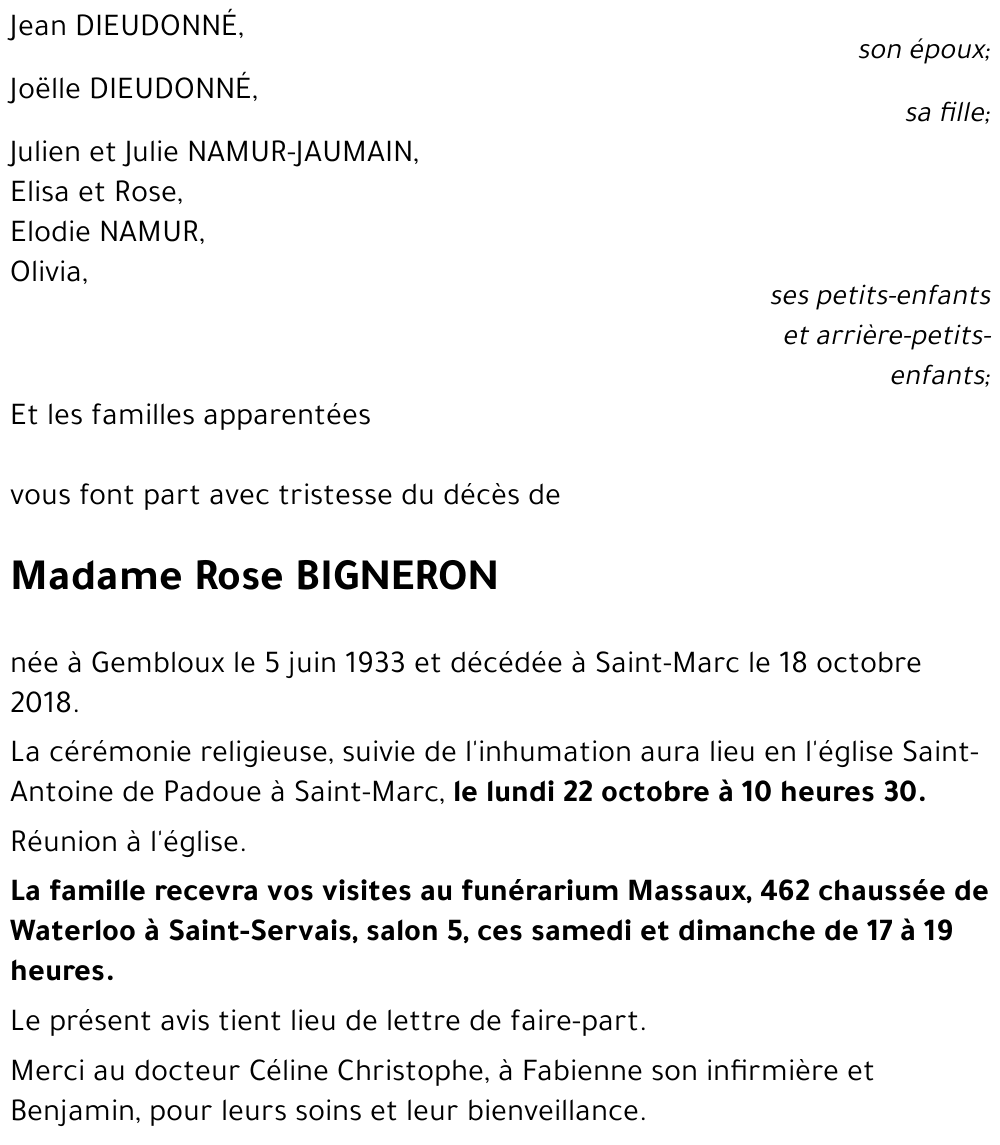 Rose BIGNERON