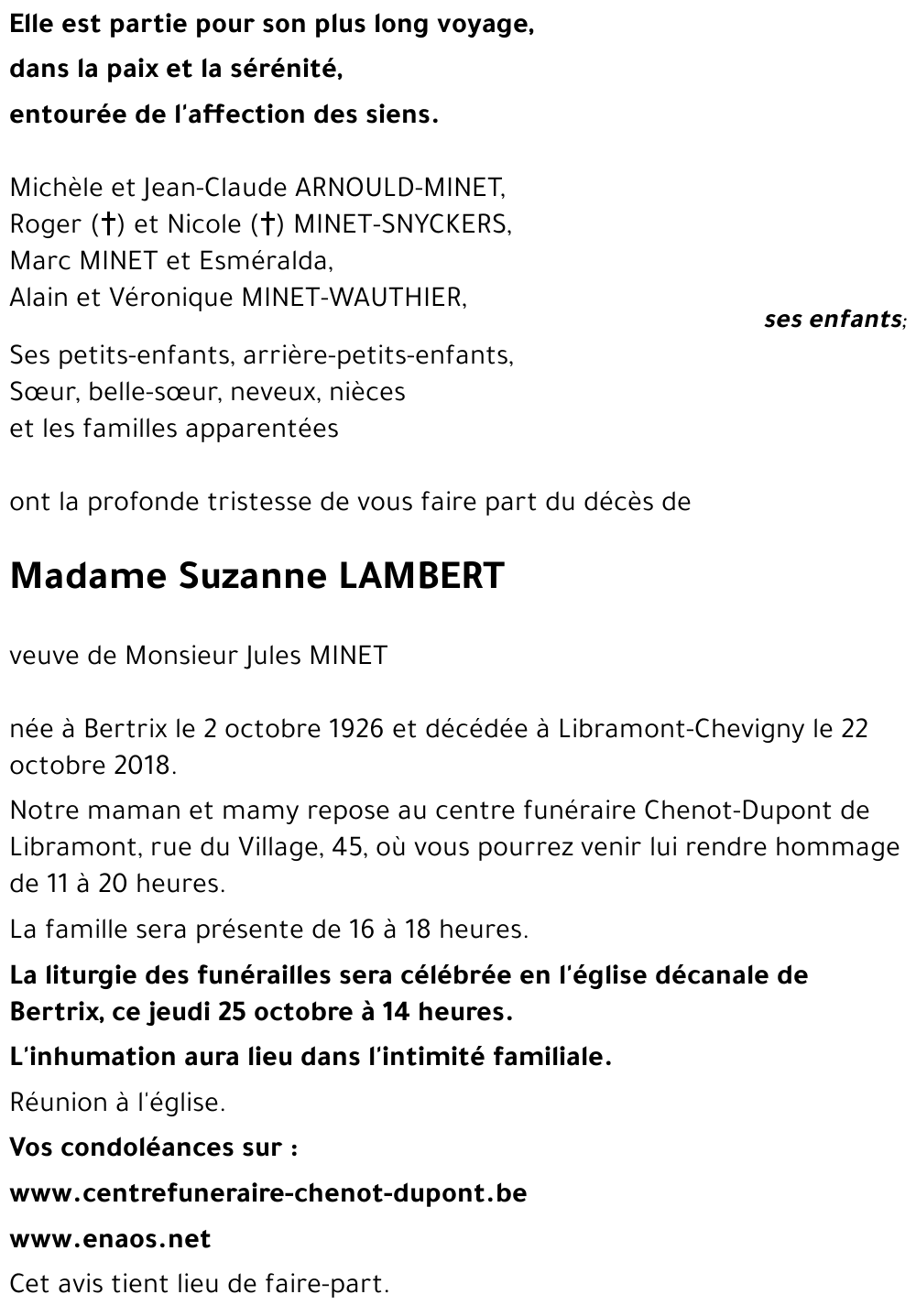 Suzanne LAMBERT