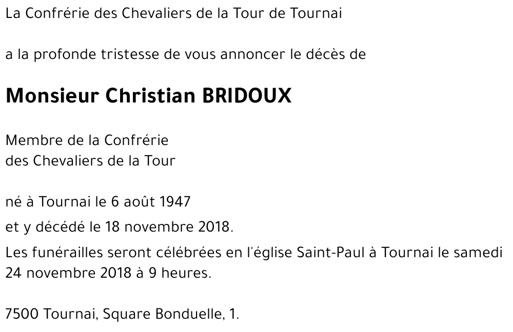 Christian BRIDOUX