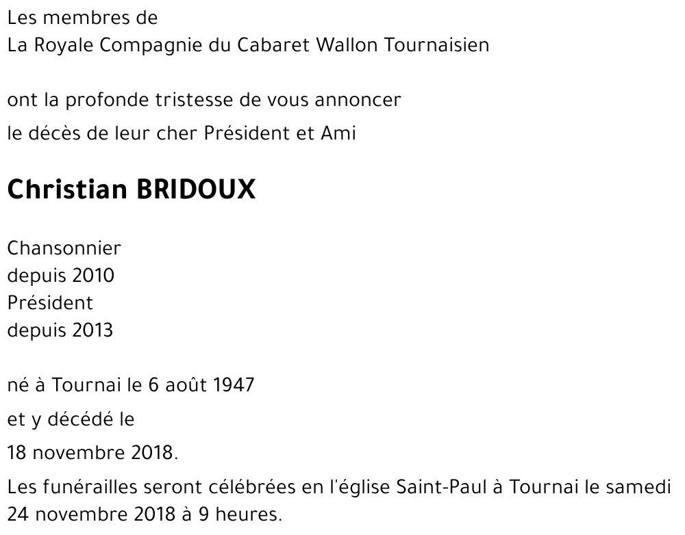 Christian BRIDOUX