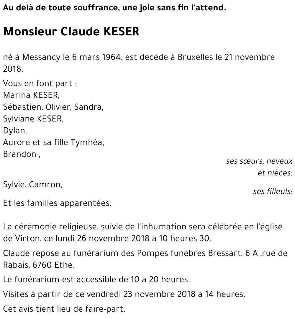 Claude KESER 