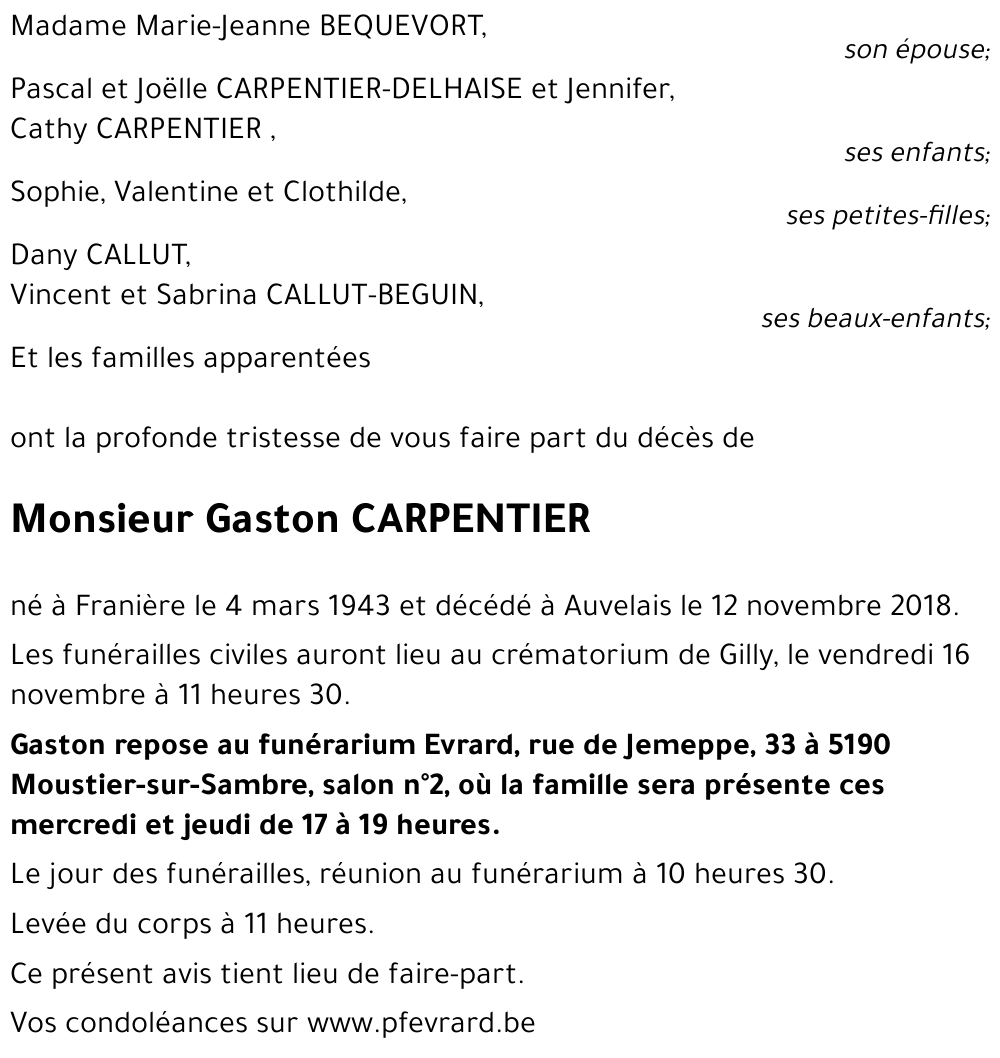 Gaston CARPENTIER