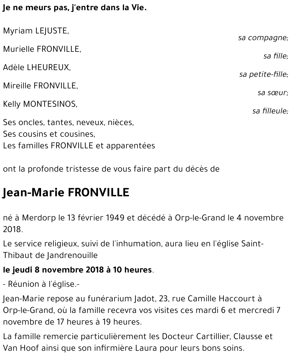 Jean-Marie FRONVILLE