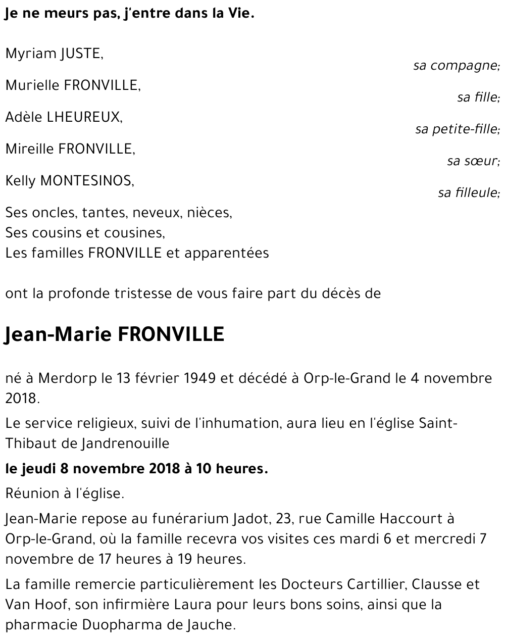 Jean-Marie FRONVILLE