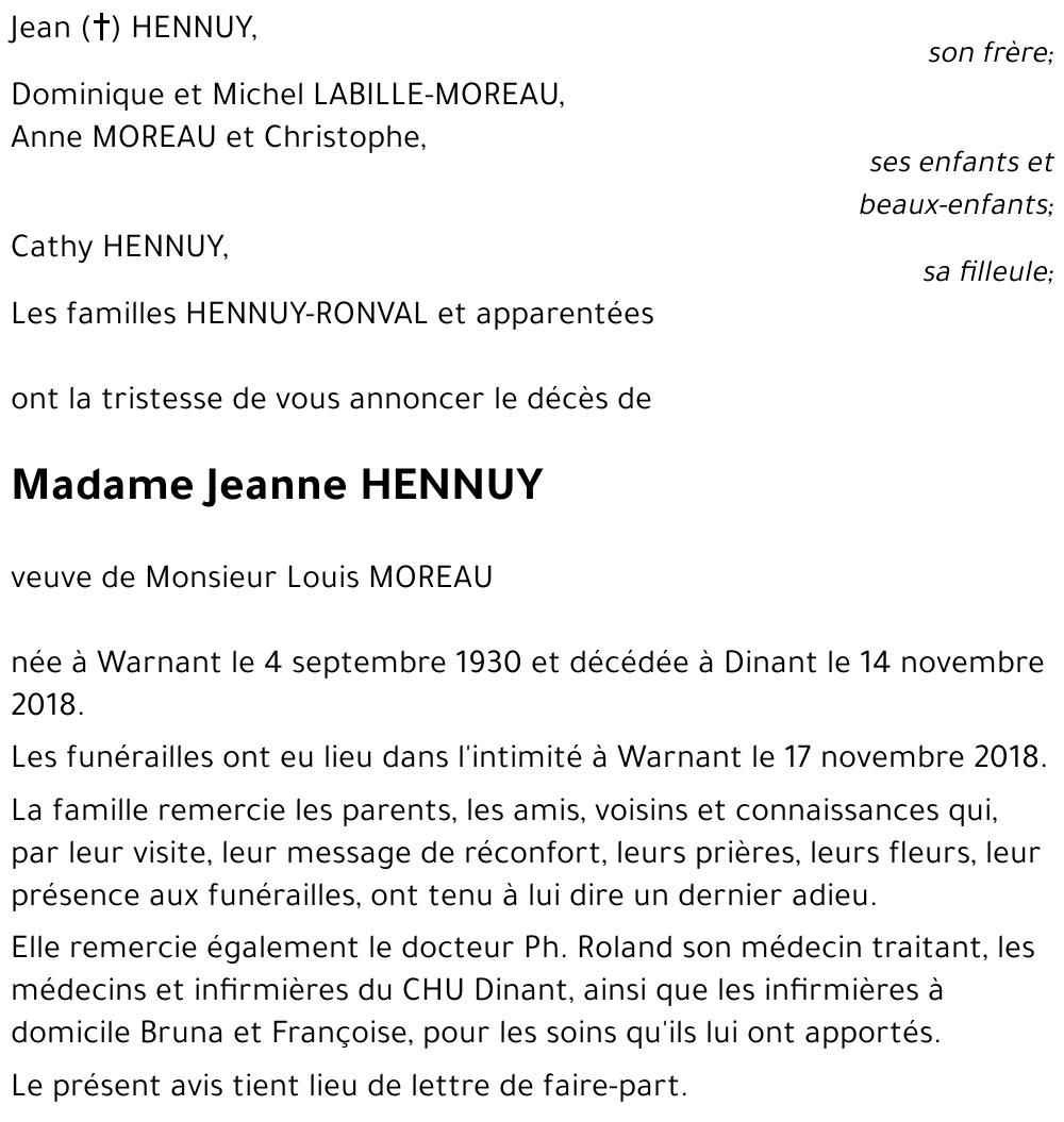 Jeanne HENNUY
