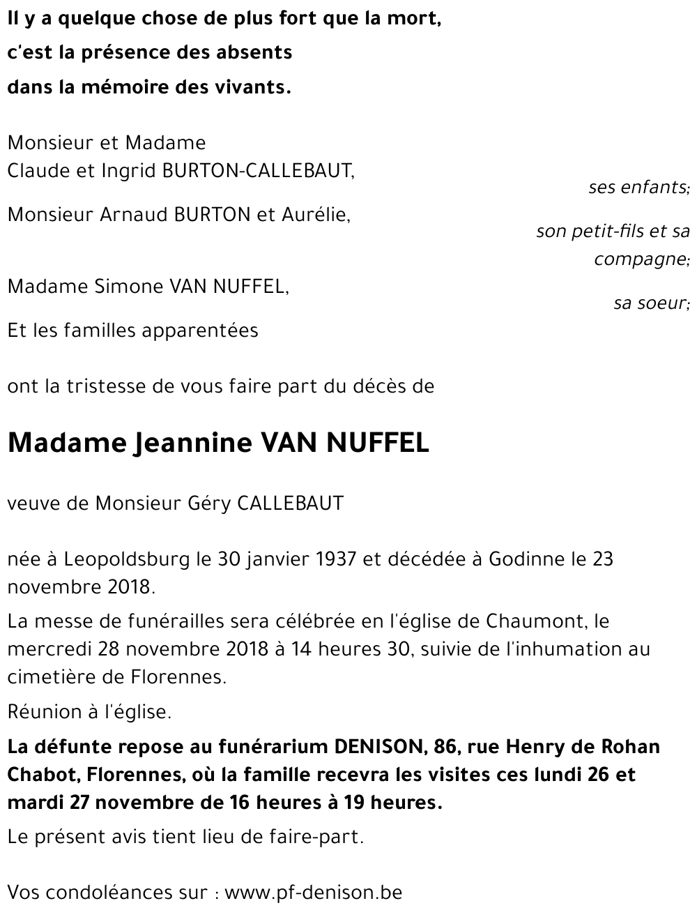 Jeannine VAN NUFFEL