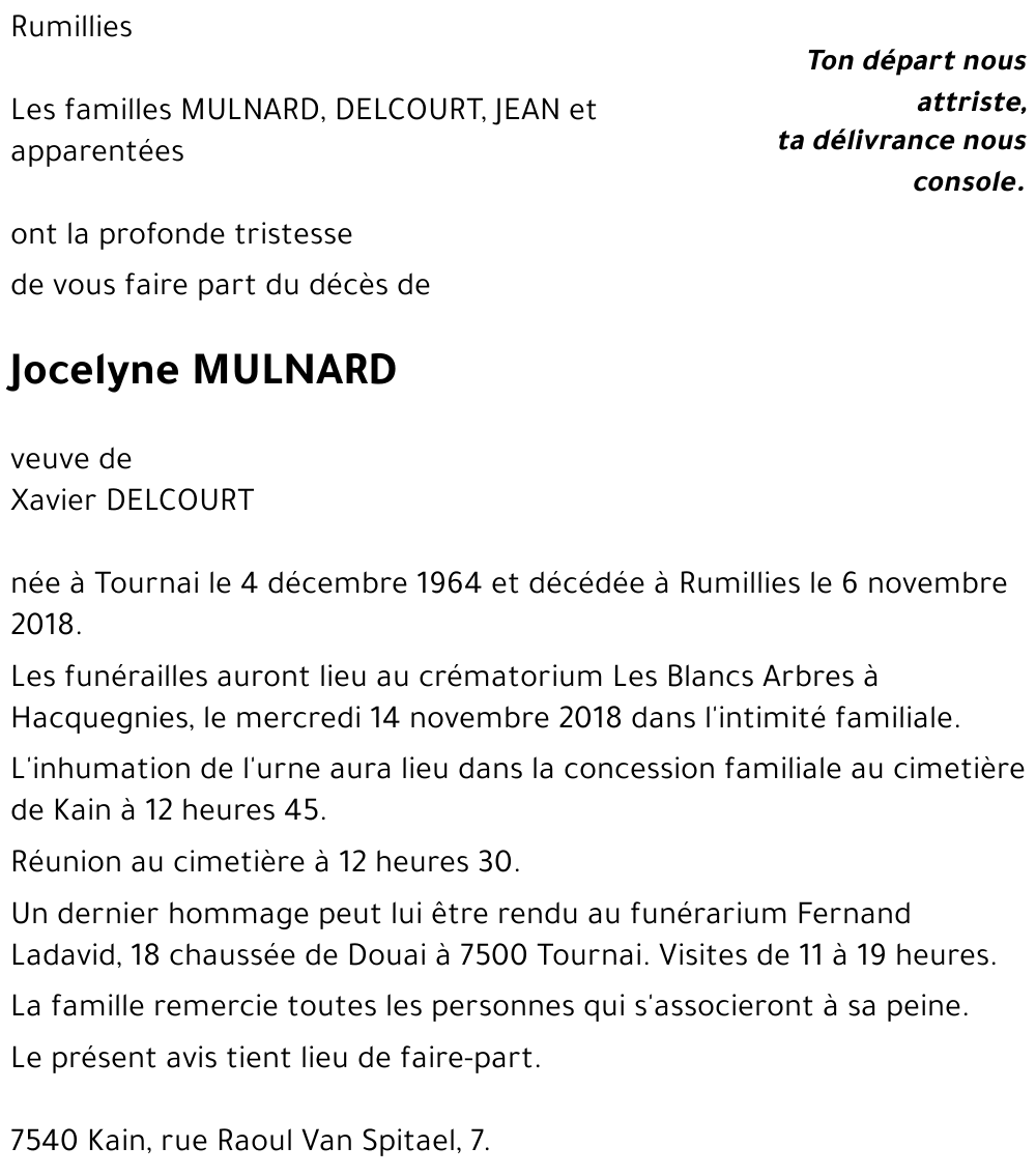 Jocelyne MULNARD