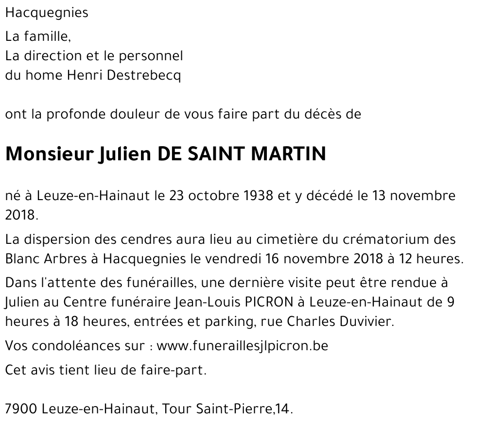 Julien DE SAINT MARTIN