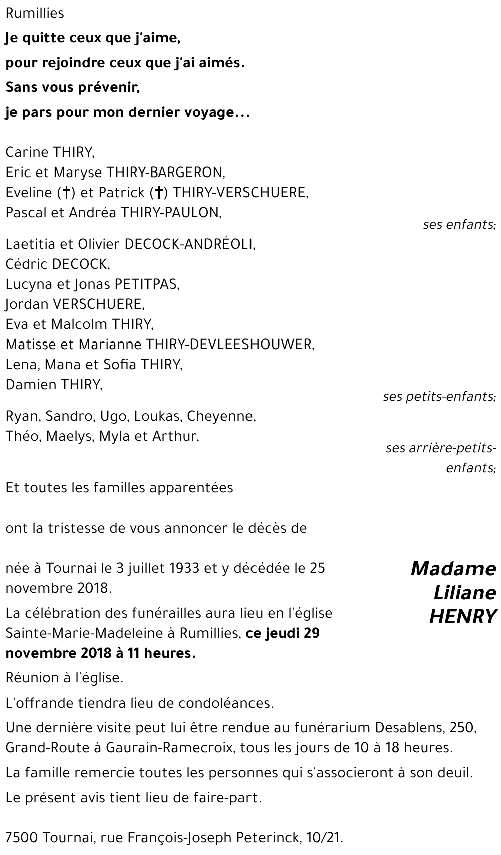 Liliane HENRY