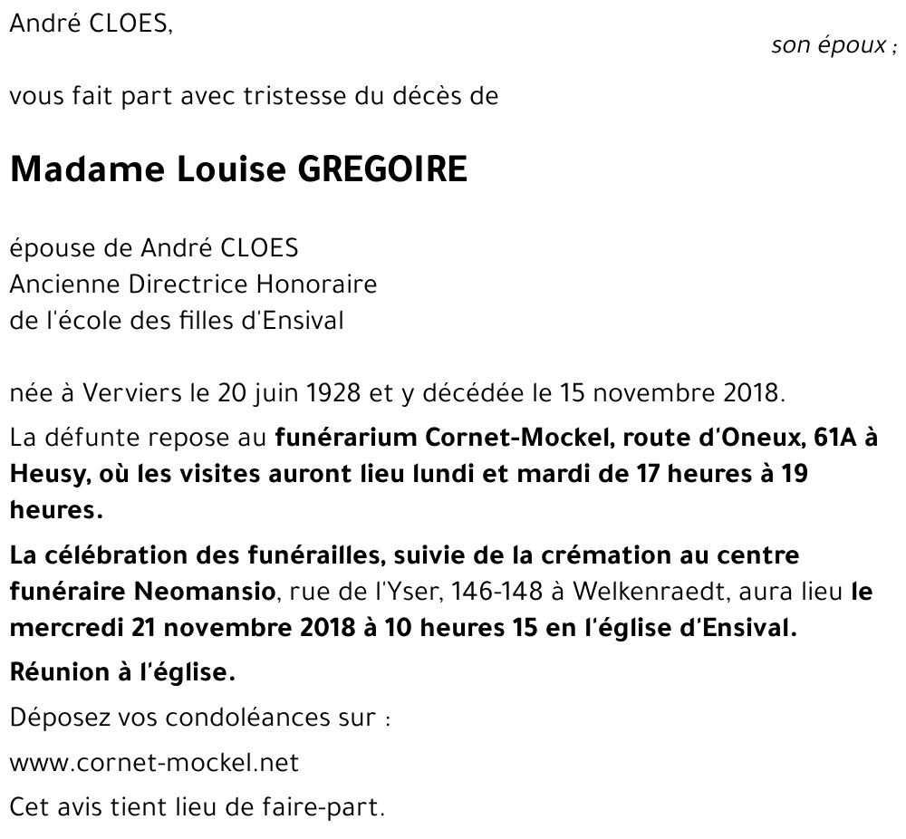 Louise GREGOIRE