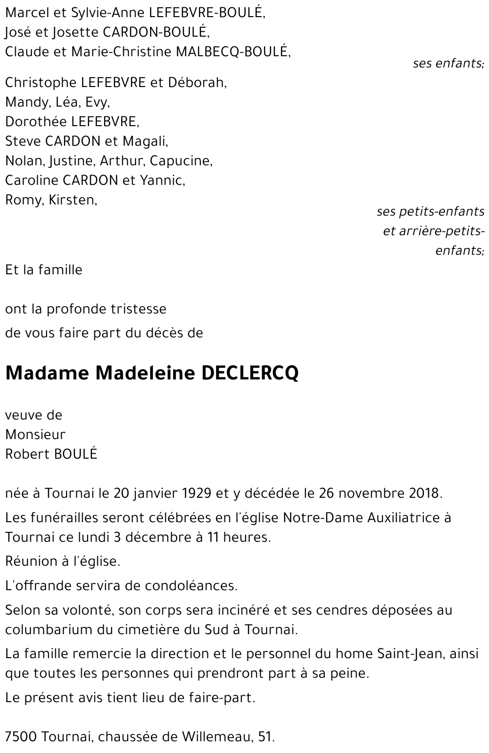 Madeleine DECLERCQ