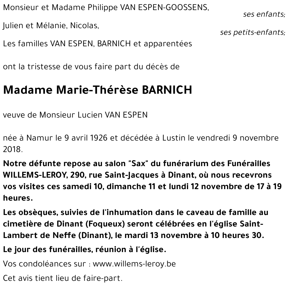 Marie-Thérèse BARNICH