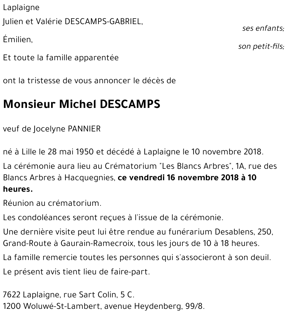 Michel DESCAMPS