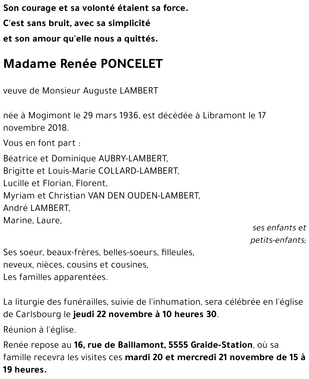 Renée PONCELET