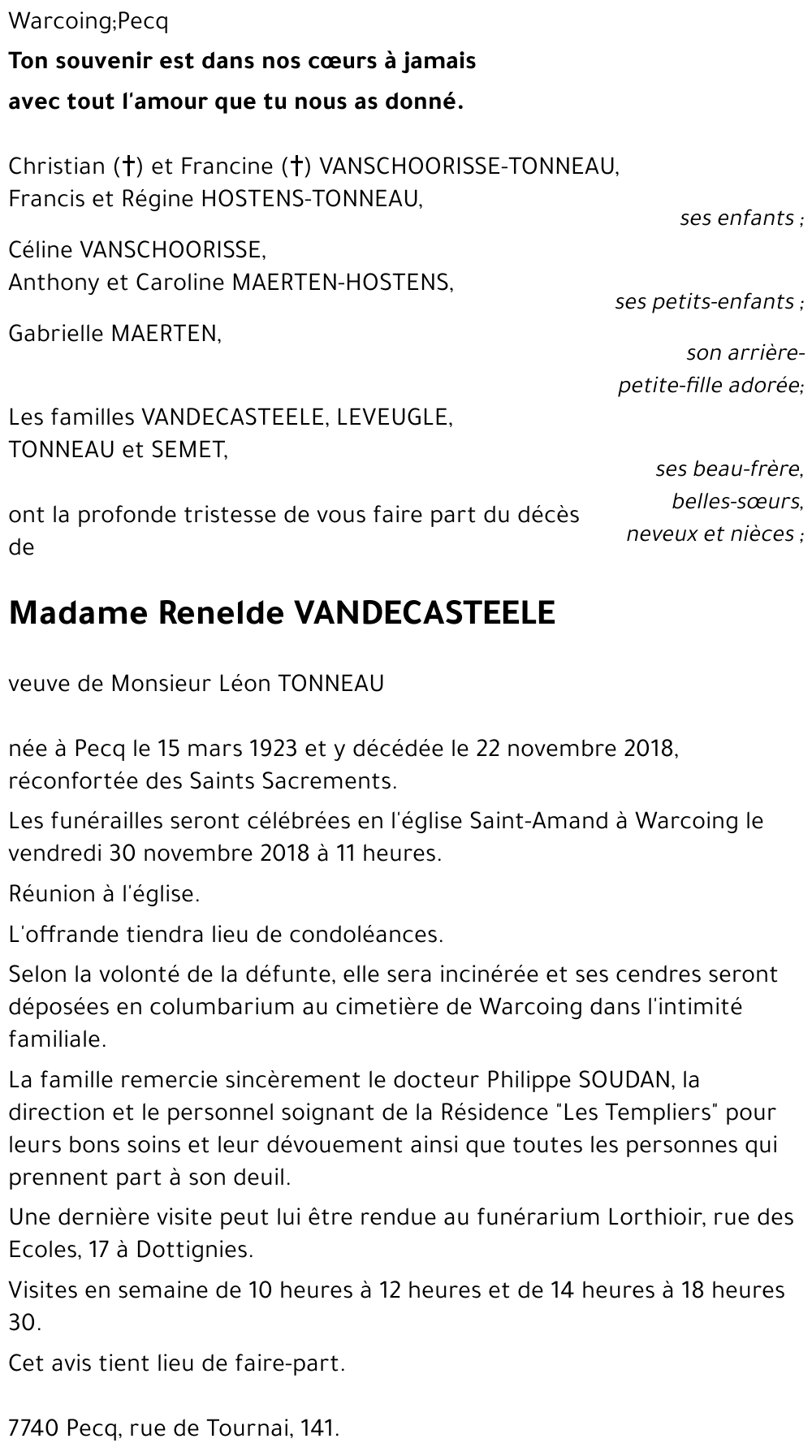 Renelde VANDECASTEELE