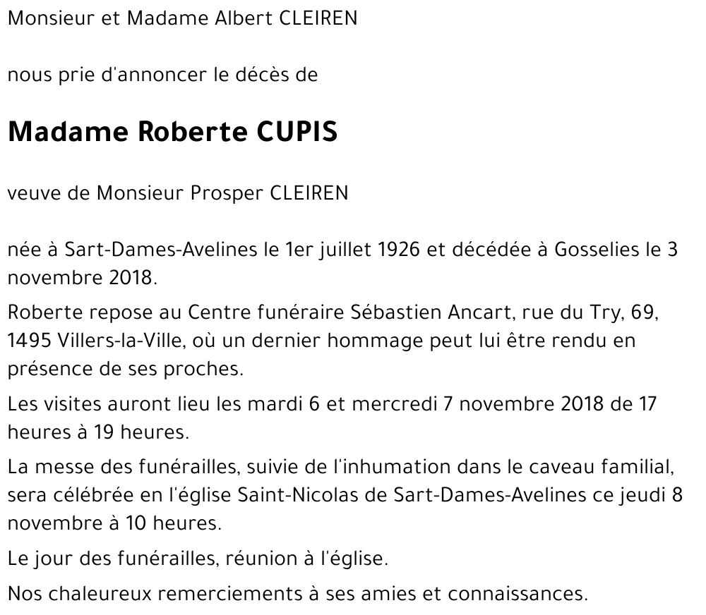 Roberte CUPIS