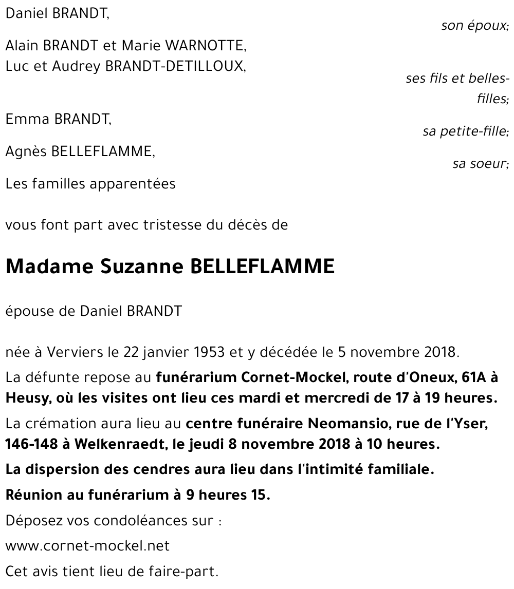 Suzanne BELLEFLAMME