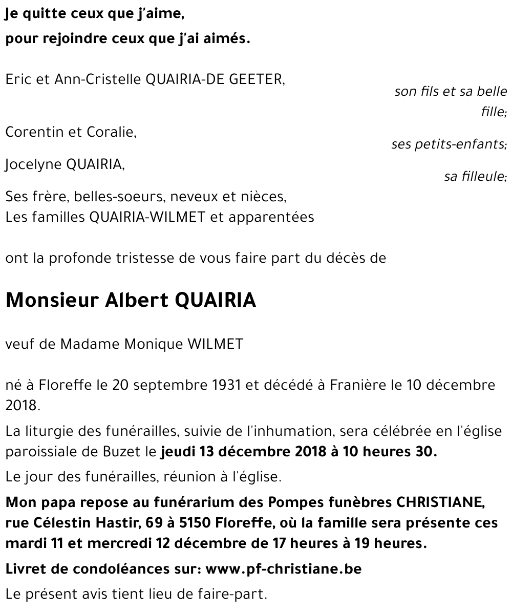 Albert QUAIRIA