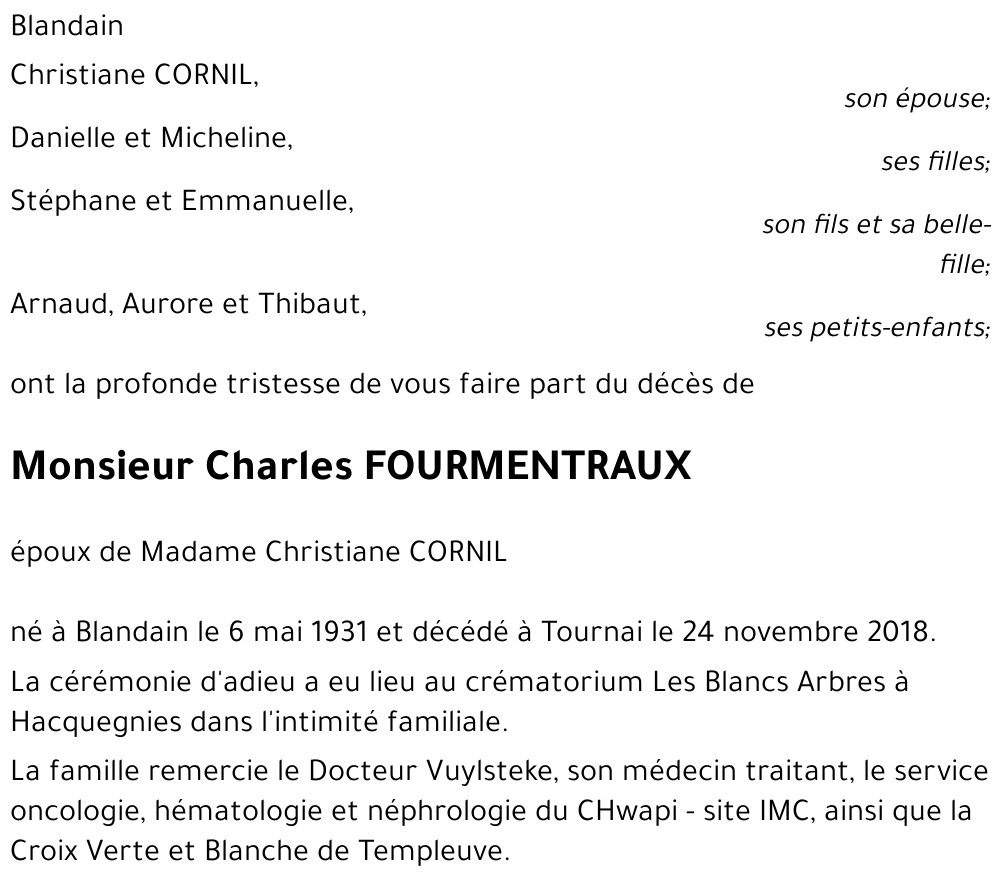 Charles FOURMENTRAUX