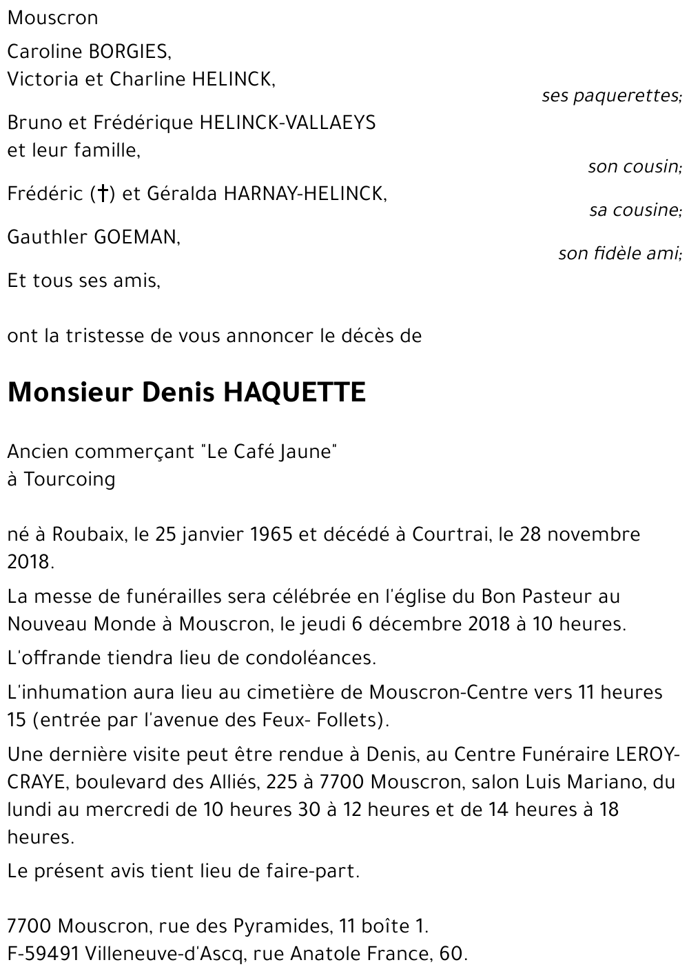 Denis HAQUETTE