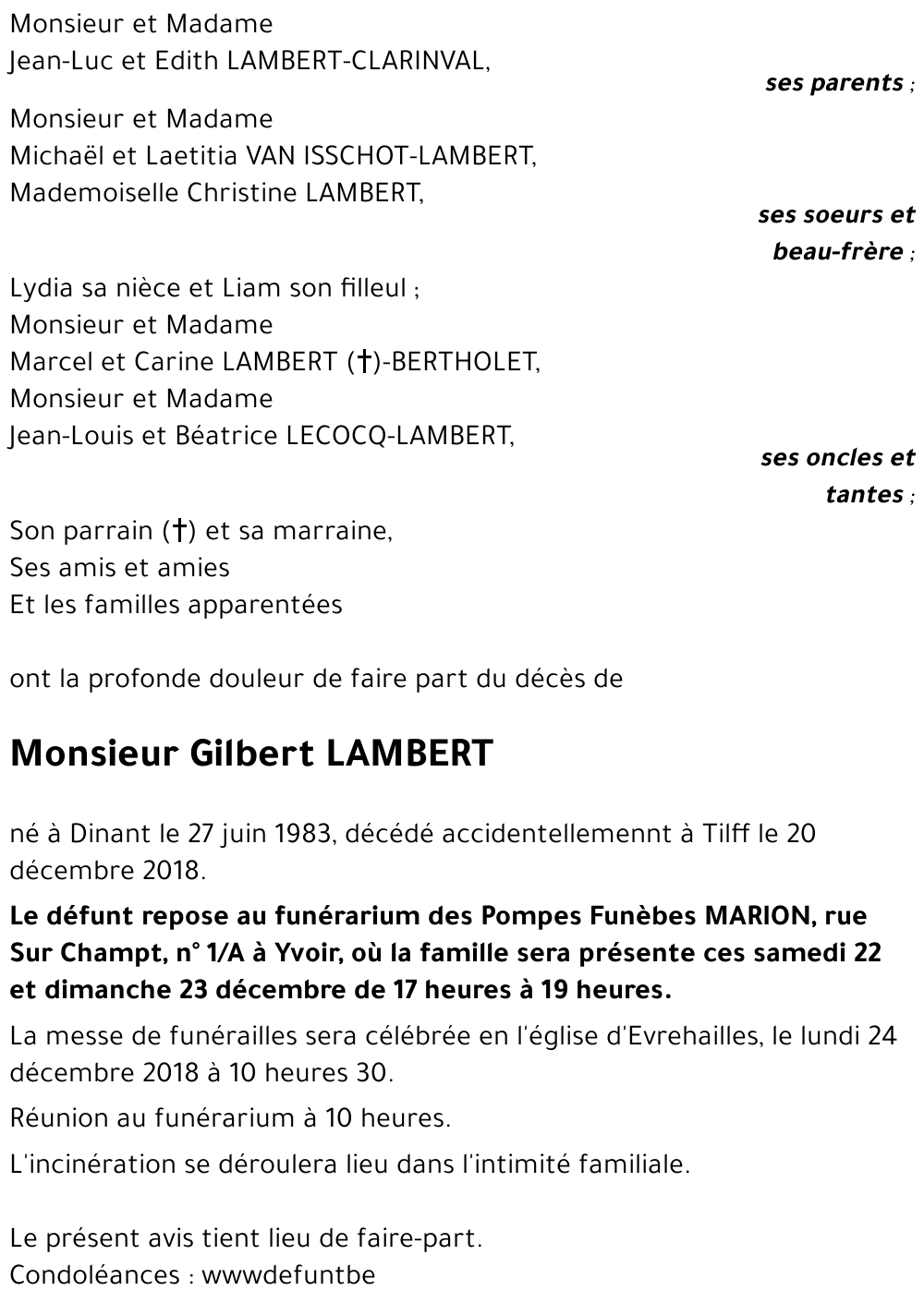 Gilbert LAMBERT
