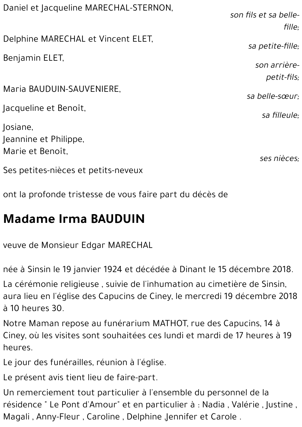 Irma BAUDUIN