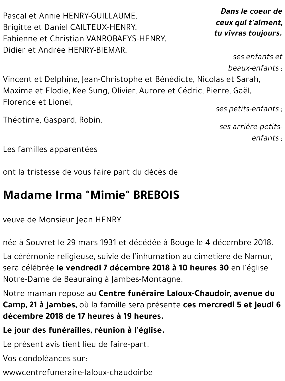 Irma BREBOIS