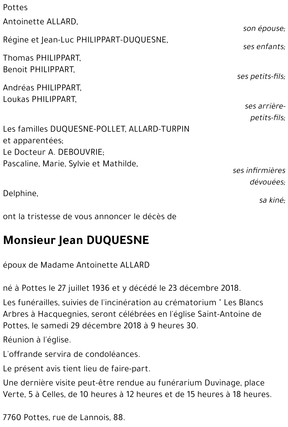 Jean DUQUESNE