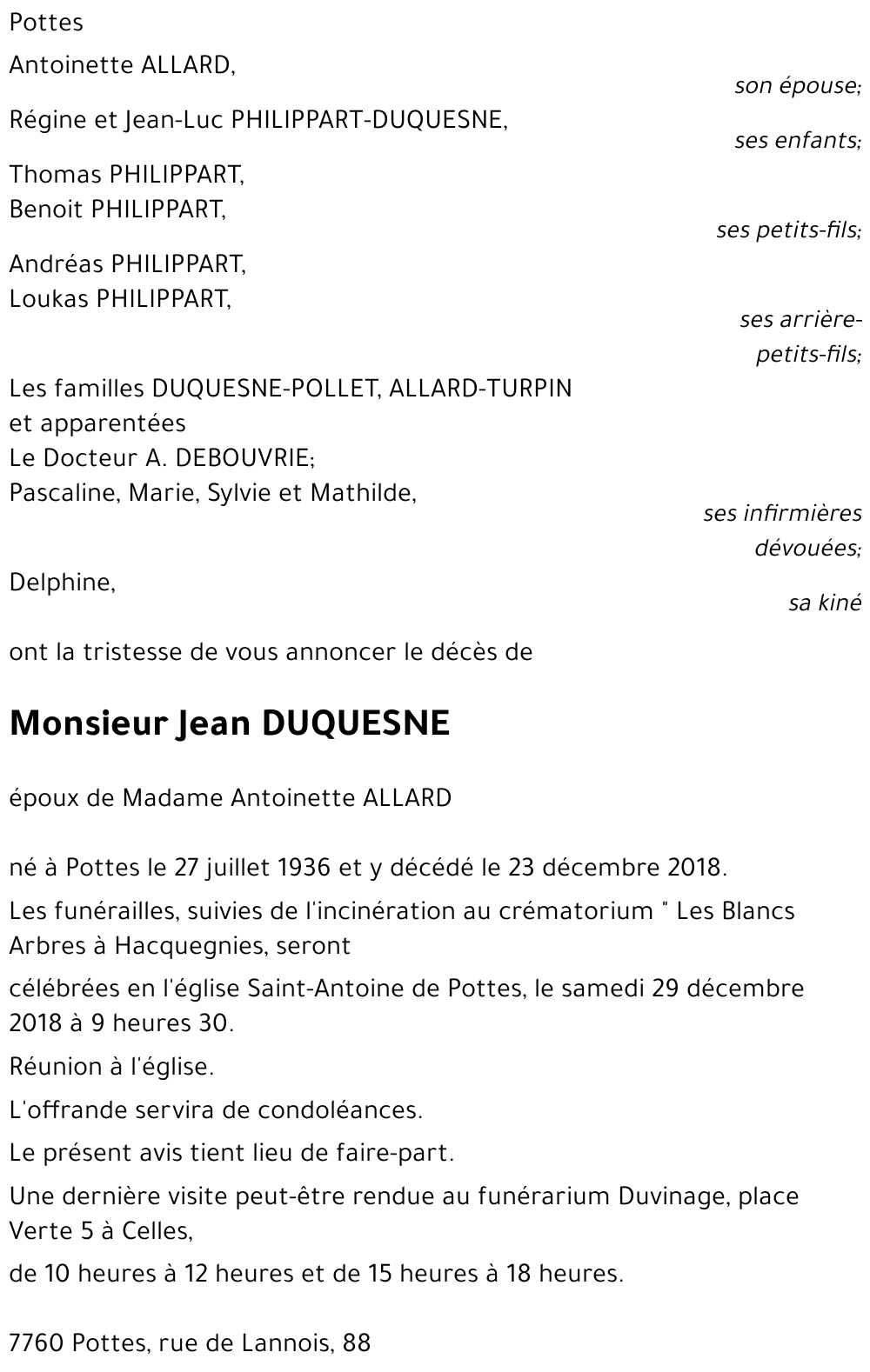 Jean DUQUESNE