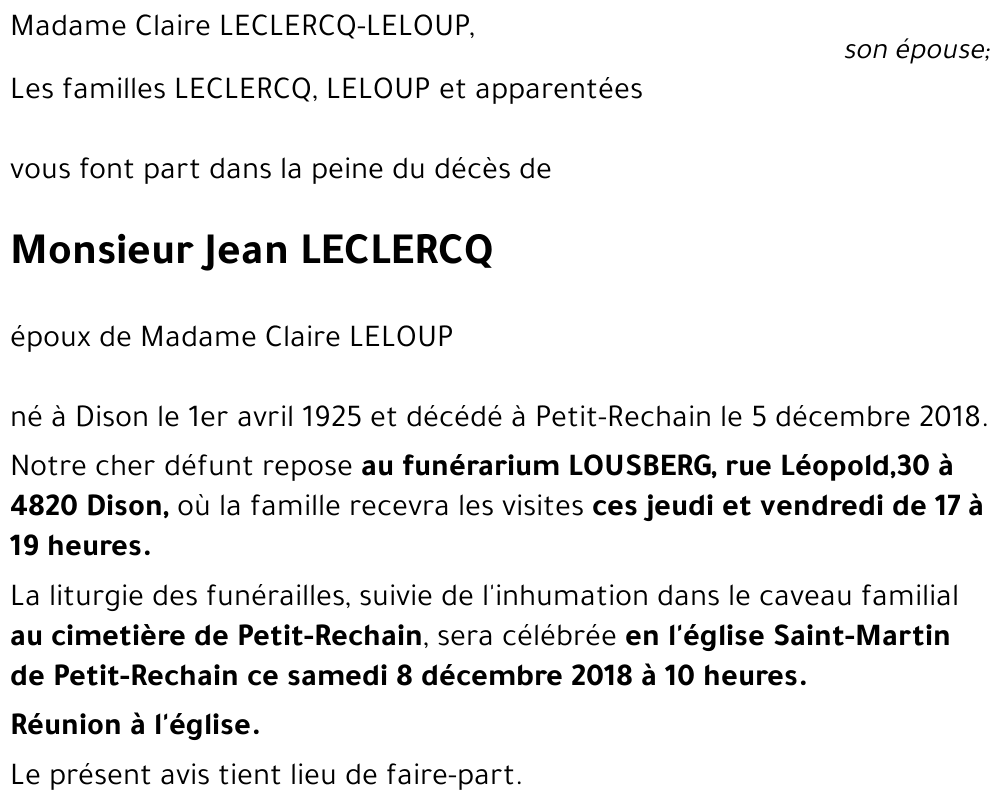 Jean LECLERCQ